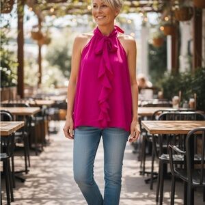 Banana Republic Fuchsia Halter Blouse